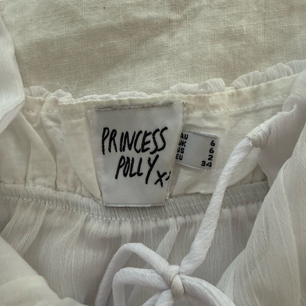 Princess Polly White Square Neck Babydoll Tank - Picture 4 of 5